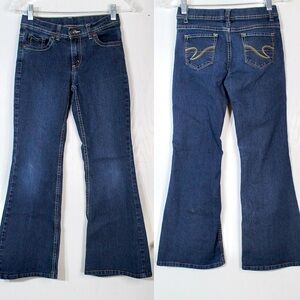 Faded Glory Girls Dark Wash Wide Legged Jeans — Size 10